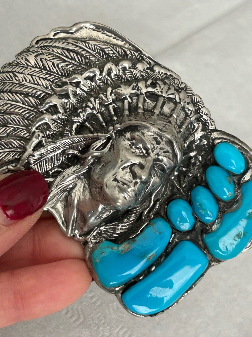 Vintage Turquoise embellished belt buckle
Stunning